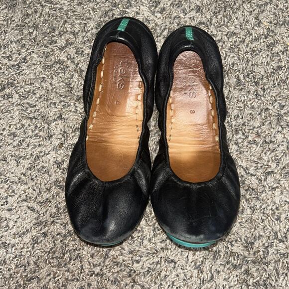Tieks By Gavrieli Womens Matte Black Leather Foldable Ballet Flats Shoes SZ 8 - Picture 1 of 6